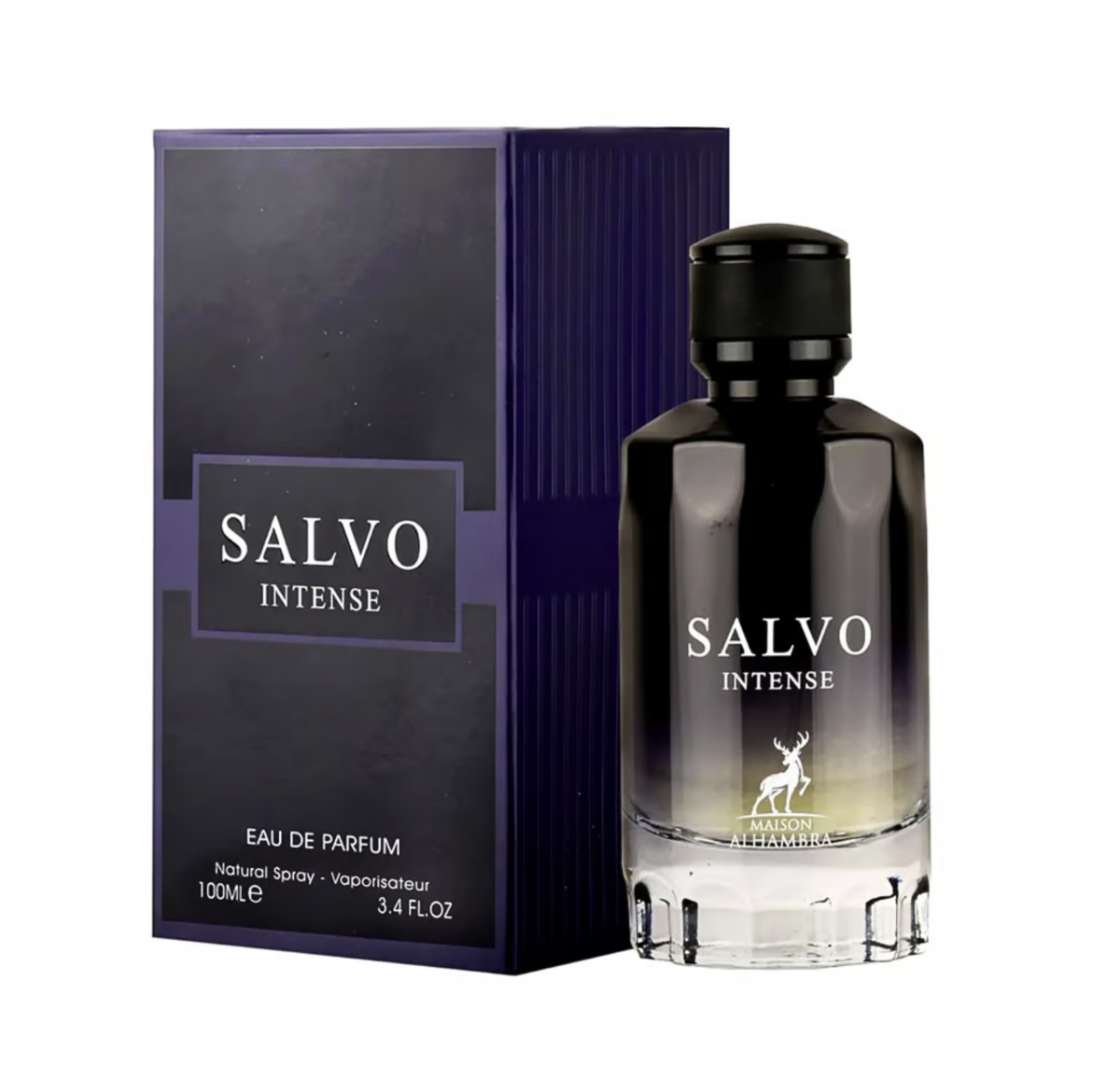 Salvo Intense by Maison Alhambra – pakuotė ir buteliukas