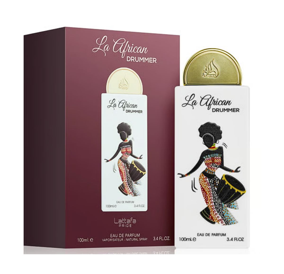 La African Drummer by Lattafa EDP 100ml – pakuotė ir buteliukas
