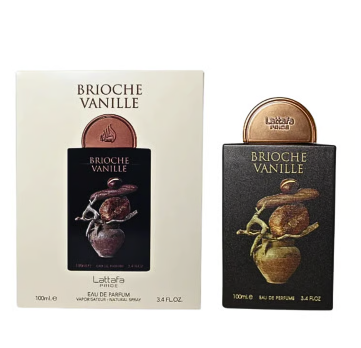 Brioche Vanille by Lattafa EDP 100ml – pakuotė ir buteliukas