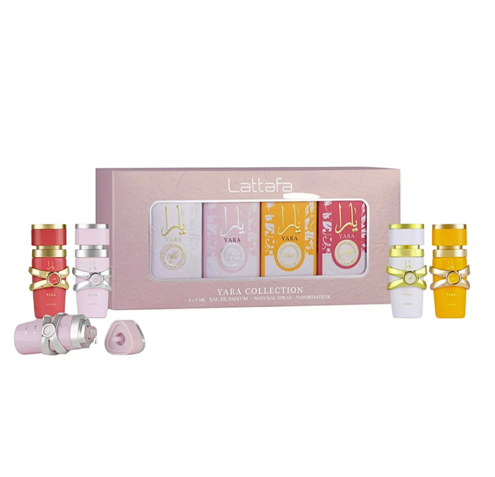 Yara Mini Collection by Lattafa EDP 4x5ml Gift Set – pakuotė ir buteliukas